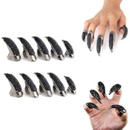 Anneau à griffes d'aigle Style Punk 10 pièces faux ongles réglables bijoux gothiques décoration