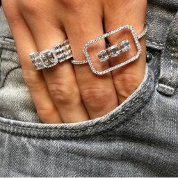 GODpastel-Bague empilable Monaco Design pour femme 2 doigts 2 doigts déclaration de luxe