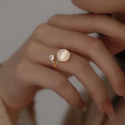 Bagues d'anlande rotatives en opale coréenne pour femmes document en or bague de mariage réglable