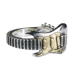 Anneau de guitare électrique Punk Rock ouvert bijoux de déclaration pour hommes ou femmes