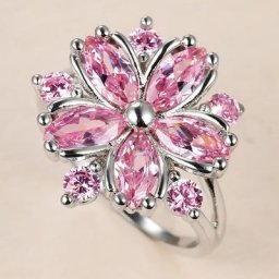 Bague en pierre de cristal rose pour femme breloque haut de gamme matiques de mariage fines pour