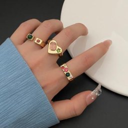 Ensemble de bagues EN alliage pour filles et femmes hip hop Rock Punk chaîne Simple queue de