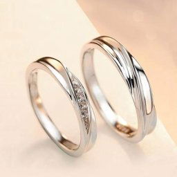 Bagues en cristal torsadé en spirale pour hommes et femmes 1 paire en cuivre plaqué platine