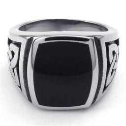 Bague Punk en titane et acier pour hommes bijoux Valknut Signet symbole Odin Viking nordique