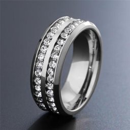 LETAPI-Bague en acier inoxydable avec pierre CZ pour homme bijoux assortis pour couple accessoires