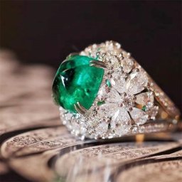 Huretailers-Bague Fleur Esthétique pour Femme Design Unique Bagues avec Cubique Brillante Conique