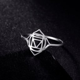 LIKGREAT-Bague Fleur Mandala en Acier Inoxydable pour Femme Amulette de Méditation Bijoux