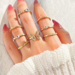 IPARAM – ensemble de bagues pour femmes couleur or cristal papillon Vintage bohème géométrique