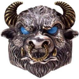 Tête de taureau dominatrice réglable pour homme bague Hip Hop ouverture rock bijoux de fête