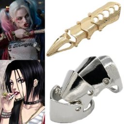 Anime Oosaki Nana Cosplay Knuckle Armor Harleen Quinzel Metal Punk Unisex Finger Rings Jewelry