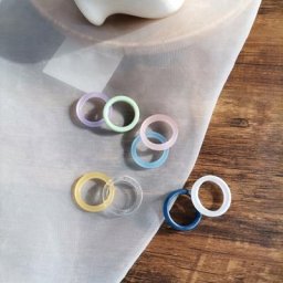 Bagues en résine multicolores pour femmes bijoux en marbre acrylique motif de couleur unie Style