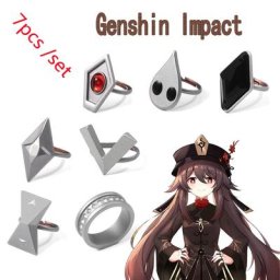 Jeu Genshin Impact Hu Tao Ring Accessoires de cosplay Ensemble de matiques Personnages de projet