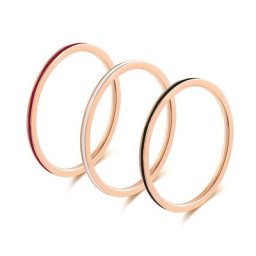JHSL – petites bagues en acier inoxydable pour femmes 1mm Mini couleur or Rose émail Simple