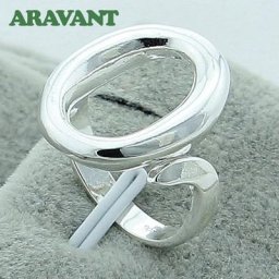 Bagues ouvertes en forme de O en argent 925 bijoux de fiançailles de mariage pour femmes