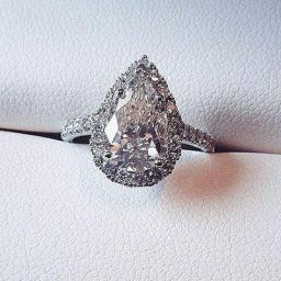 Bague luxueuse en or blanc pour femmes anneau de fiançailles bijou de déclaration de mariage 3ct