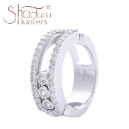 SHADOWHUNTERS-Bague en argent regardé 100% pour femme véritable 925 pierre mobile pavé CZ bijoux