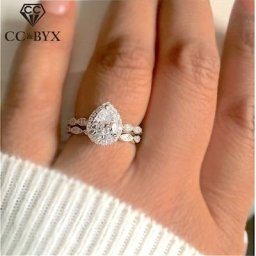 CC-Ensemble de matiques en forme de goutte d'eau pour femme bijoux de mariage fiançailles
