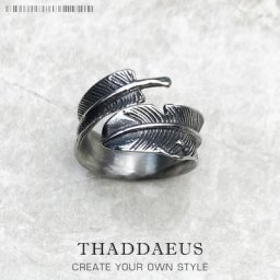 Bague Plume pour Femme et Homme Cadeau Vintage en Acier et Titane SION L Nouveau