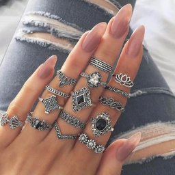 Ensemble de bagues Style bohème rétro pour femmes 15 pièces/ensemble bijoux de fête de Banquet