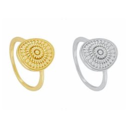 Bague en Métal Plaqué Or 24K pour Femme Bijoux de Style Rétro Géométrie Cercle ix Punk Rock