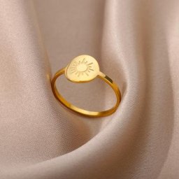 Bagues Rondes en Acier Inoxydable pour Femme Bijoux Esthétiques Vintage Gravure de Couple