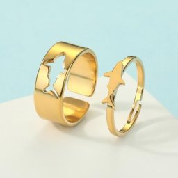 Cxwind-Bague d'amoureux en forme de mer couple en acier inoxydable décodage de bijoux