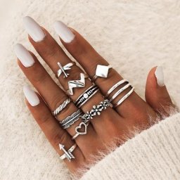Ensemble de bagues style Punk Vintage pour femmes 10 pièces accessoires de bijoux de rue