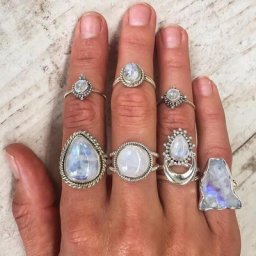 Grandes matiques en pierre de lune faite à la main pour femmes bijoux punk antiques bague