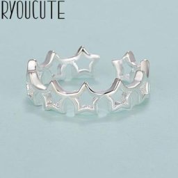 Bague Antique en argent pour femmes Bijoux anneaux étoiles cadeau pour dames taille ajustable