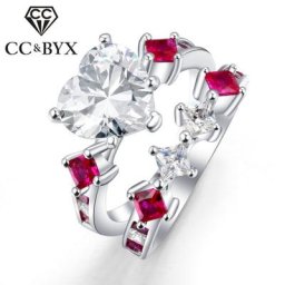 CC-Bagues en or blanc pour femmes bijoux vintage double cœur accessoires de fiançailles de