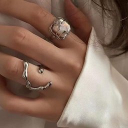 Bagues torsadées irrégulières de couleur argent pour femmes et filles bijoux créatifs