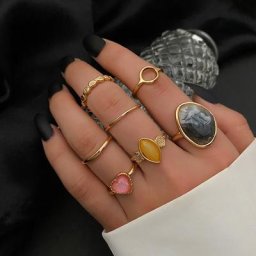 IFKM – ensemble de bagues bohémiennes pour femmes couleur or cristal cœur géométrique bijoux