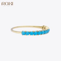 ROXI – bagues en argent Sterling 925 pour femmes élégantes turquoises/perles pour filles fête de