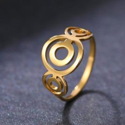 Bague gothique double cercle géométrique simple pour femme matiques en acier inoxydable bijoux