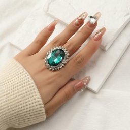 Bagues en cristal vert vintage pour femmes bijoux de fête de mariage bague midi charmante