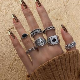 Bague ajourée en forme de cœur pour femmes bijoux tendance couleur argent géométrique ouverture
