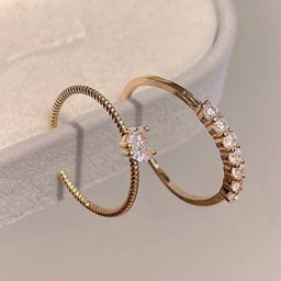 Bagues tendance en or véritable 14K pour femmes Design Original bijoux de haute qualité ensemble