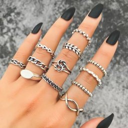 IFME – ensemble de 12 bagues à chaînes croisées nouées pour femmes bijoux assortis pour