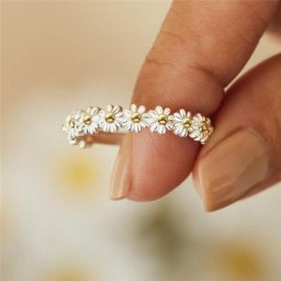 Bague Vintage Destroy AndrRings pour Femme Bague Fleur Mignonne Manchette Ouverte Réglable Bagues
