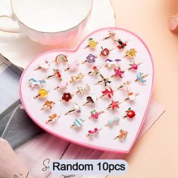Ensemble de matiques de dessin animé mignon pour enfants bijoux de doigt mélangés bonbons fleur