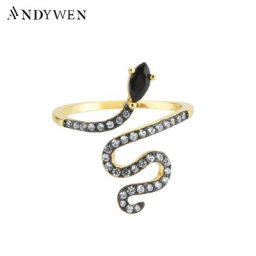 ANDYWEN – bague en argent Sterling 100% et Zircon CZ pour femme bijou fin ajustable en cristal