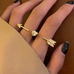 Bagues cupidon en forme de flèche pour femmes nouveau Style réglable deux doigts Zircon bijoux