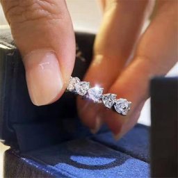 Bague en or blanc pour hommes et femmes anneau de fiançailles bijoux de promesse