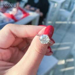 IOGOU Classic 0.5-3.0ct Round Brilliant Cut D-E document Moissanite Diamond Ring ignorez créé Real