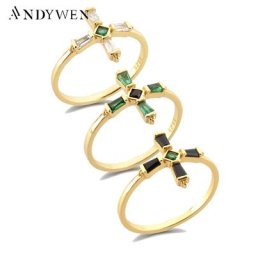 ANDYWEN – bague en argent Sterling 925 pour femmes anneau fin de luxe blanc vert noir cadeau de