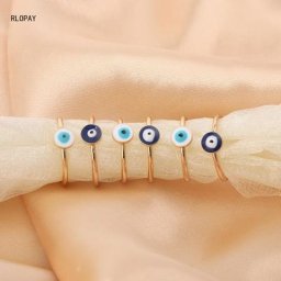 Ensemble de matiques œil bleu pour femme bijoux mauvais œil turc bague de mariage porte-bonheur
