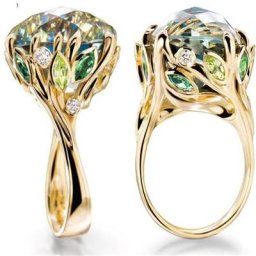 Bagues de fiançailles en cristal de cuir chevelu vert pour femmes bijoux de luxe accessoires pour
