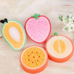 Éponge de nettoyage du corps en forme de Fruit mignon dessin animé fournitures de salle de bain