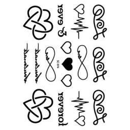 Rocooart-Autocollants de faux tatouage temporaire pour hommes et femmes transfert d'eau croquis de