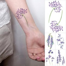 Tatouage temporaire imperméable violet lavande joli autocollant de bras pour enfant protection de